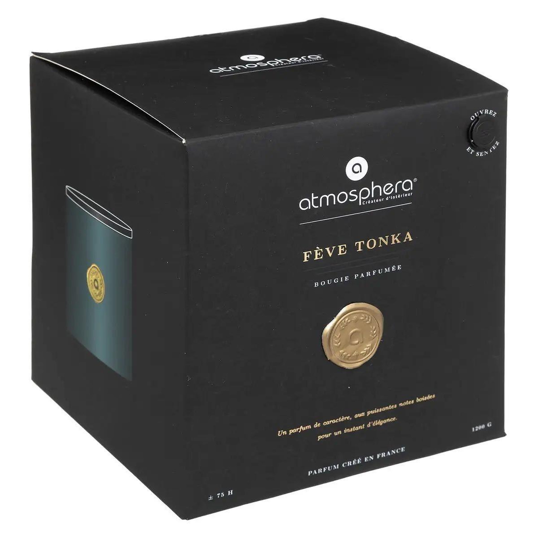 Voir la diapositive 3 : ATMOSPHERA Bougie Parfumée  Enzo  1200g Fève de Tonka