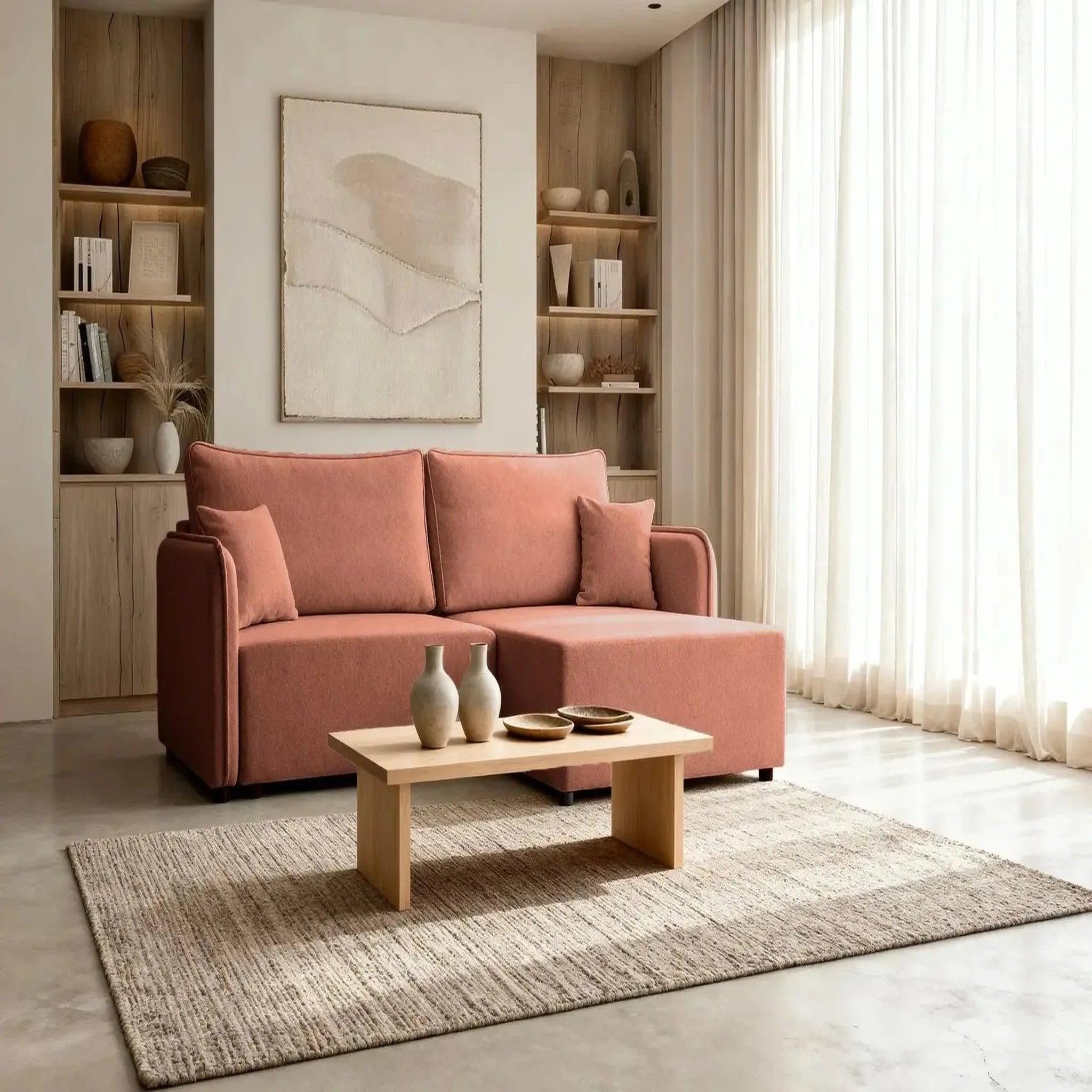 Voir la diapositive 2 : CASANOVA PARIS Bonnie - canapé d'angle convertible tissu lisse