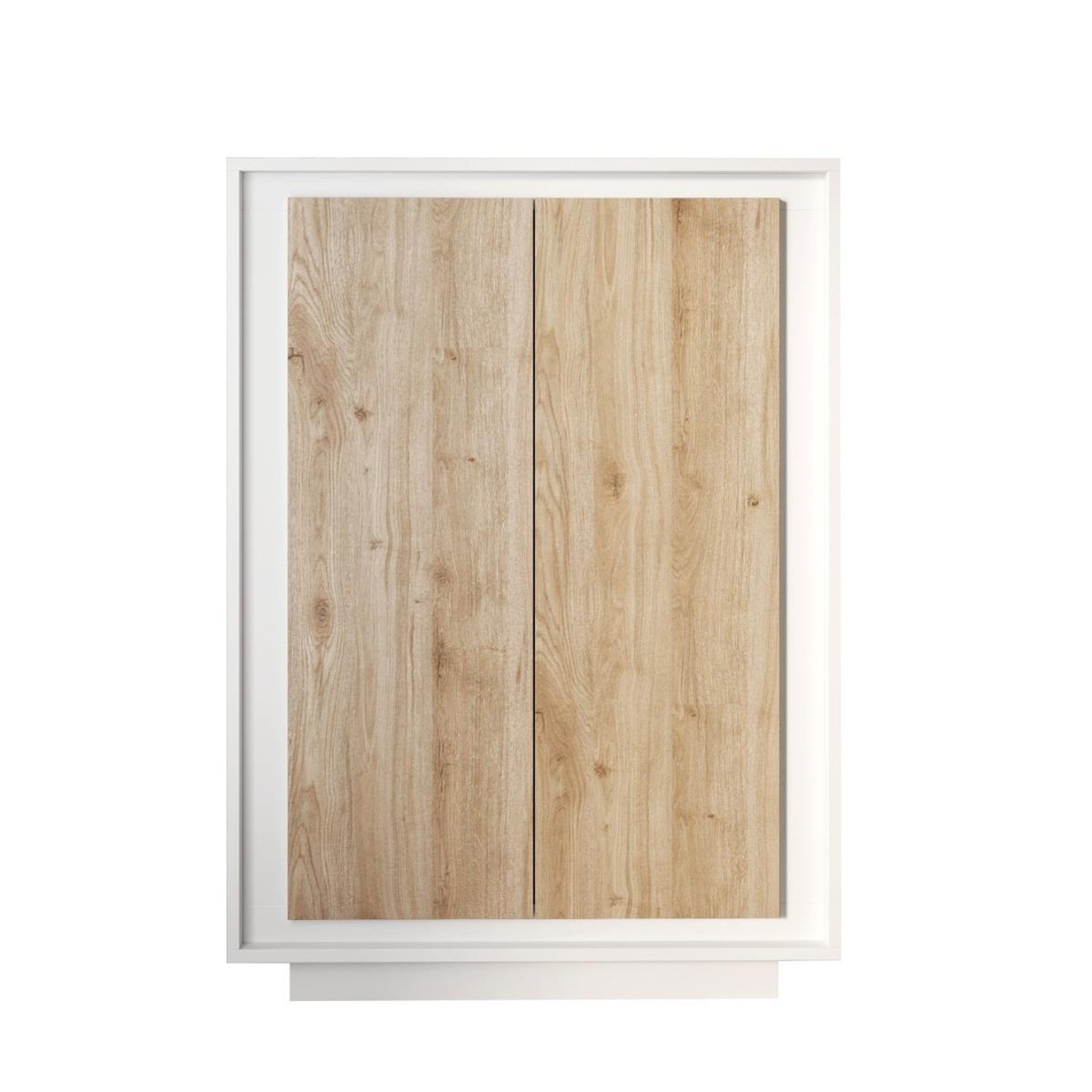 JLC KREATION Argentier-bar contemporain 2 portes bois et blanc yori
