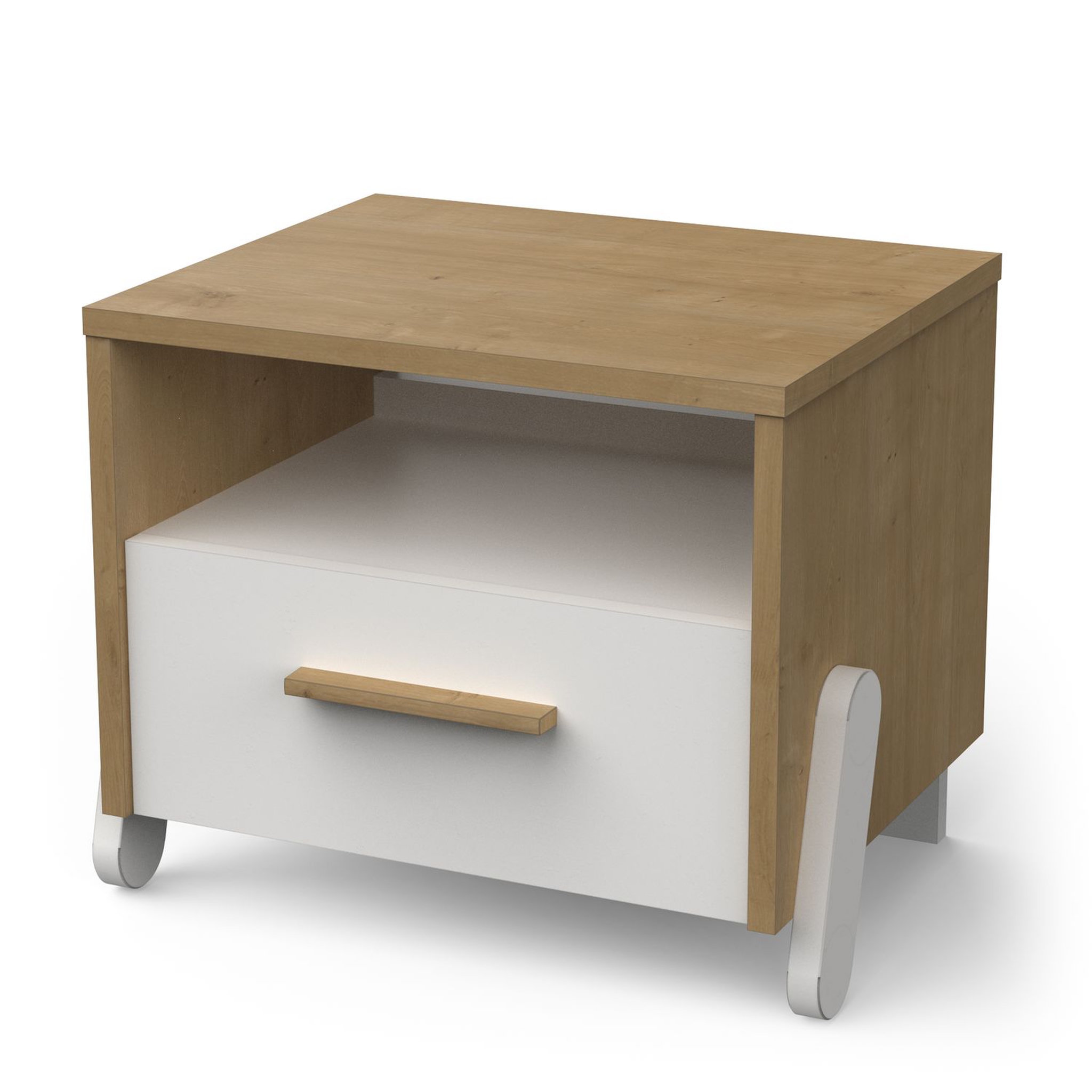 Voir la diapositive 2 : Table de chevet enfant 1 tiroir 1 niche L39 cm LILAS