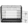 PAWHUT Cage caisse de transport pliante pour chien en métal noir 91 x 61 x 67 cm