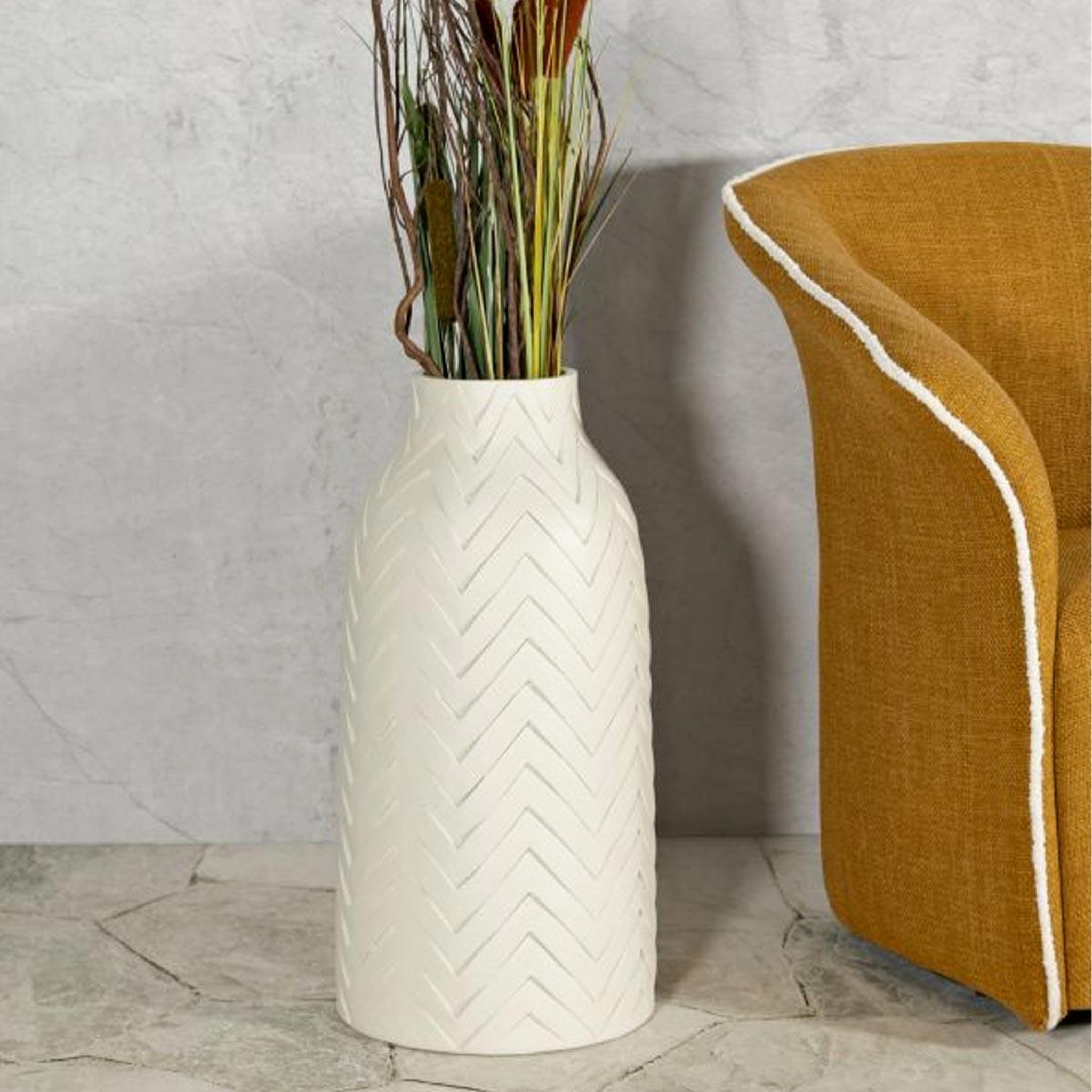 Voir la diapositive 5 : Paris Prix Vase design en céramique  winter  60cm crème