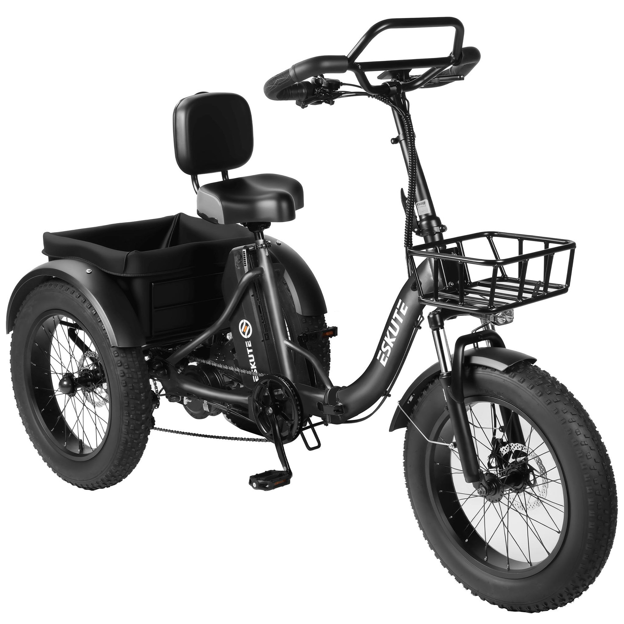 ESKUTE Tricycle Électrique 20  ESKUTE T302PRO. Coloris disponibles : Noir