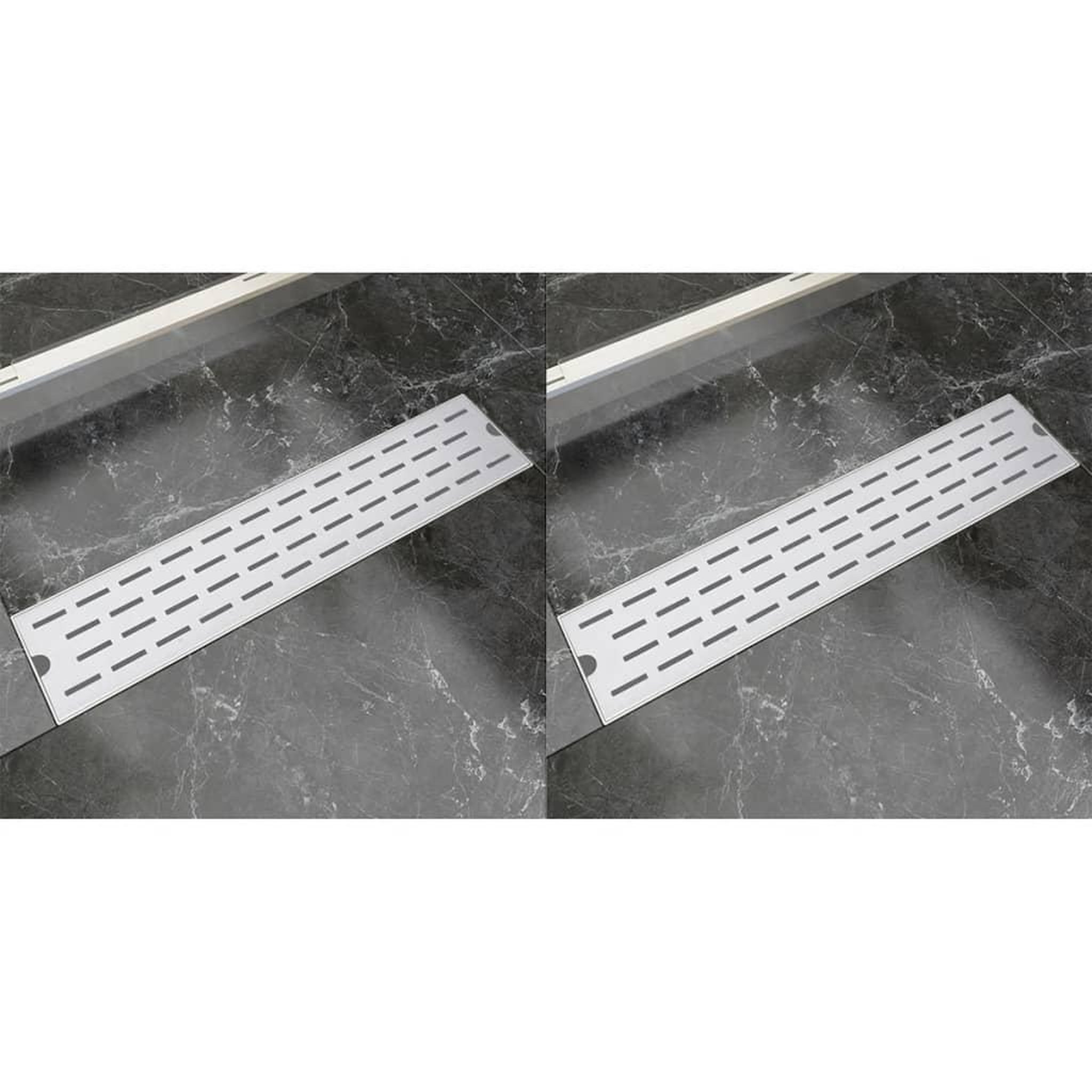 Voir la diapositive 1 : VIDAXL Drain de douche lineaire 2 pcs Ligne 530x140mm Acier inoxydable