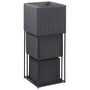 Voir la diapositive 3 : VIDAXL Lits sureleves de jardin 3 pcs Resine tressee Noir