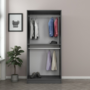 Voir la diapositive 5 : CONCEPT USINE Dressing anthracite avec étagère et penderies - 90 x 210 x 52 cm RIVOLI