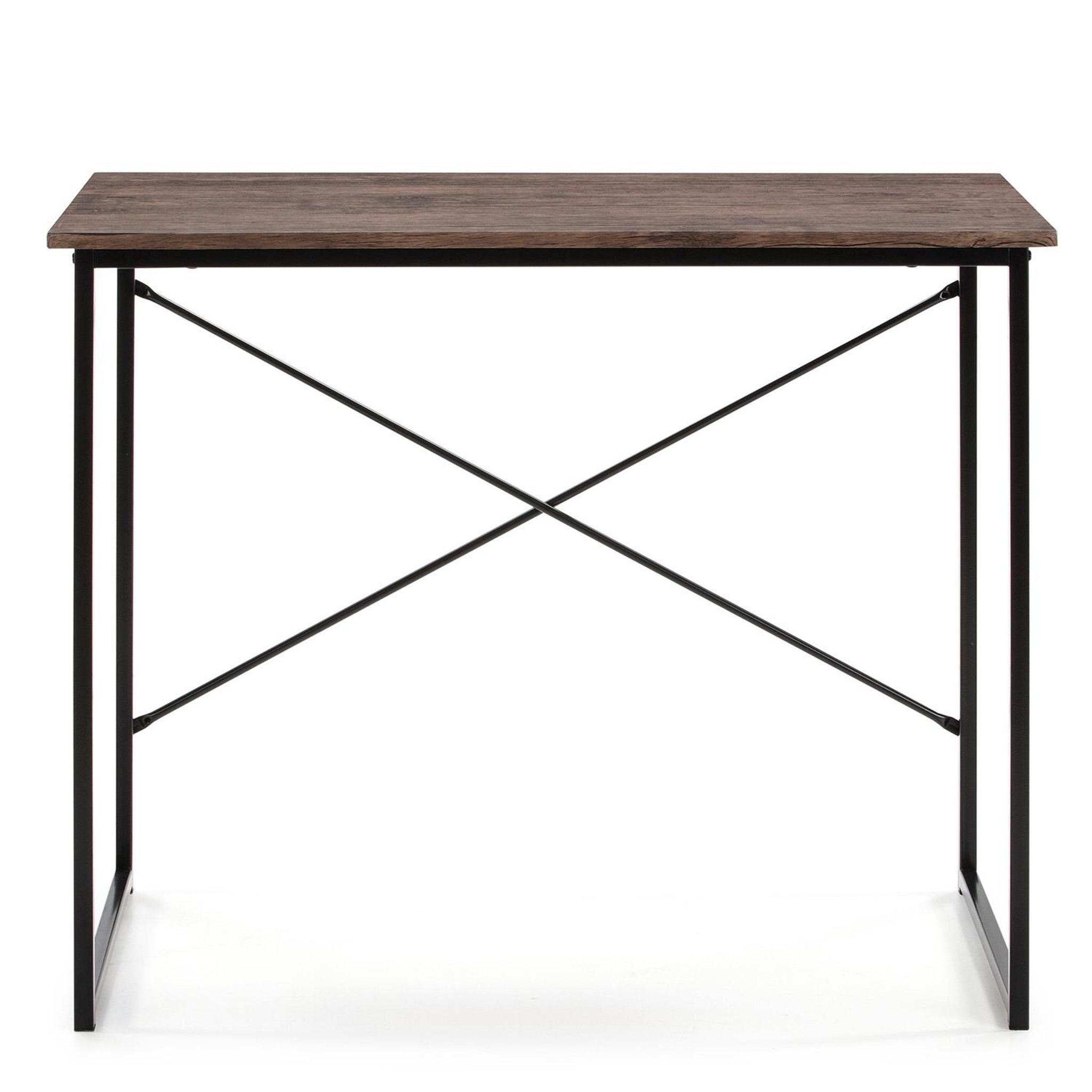 Voir la diapositive 3 : VS VENTA-STOCK Bureau Cáceres Noir,Table pour PC, Style Industriel, 90 cm Longueur