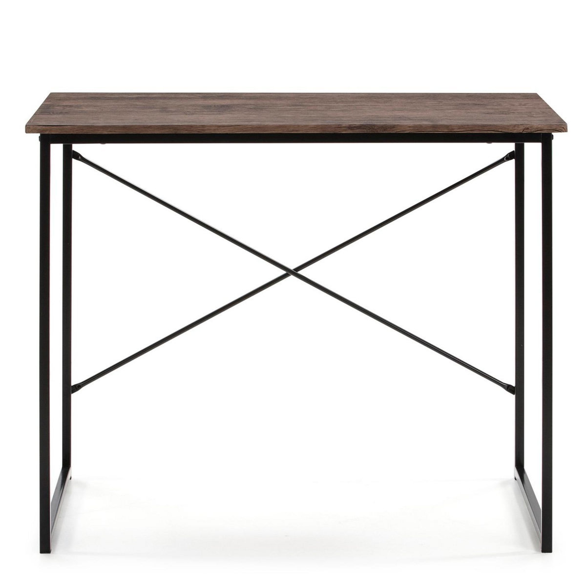 VS VENTA-STOCK Bureau Cáceres Noir,Table pour PC, Style Industriel, 90 cm Longueur