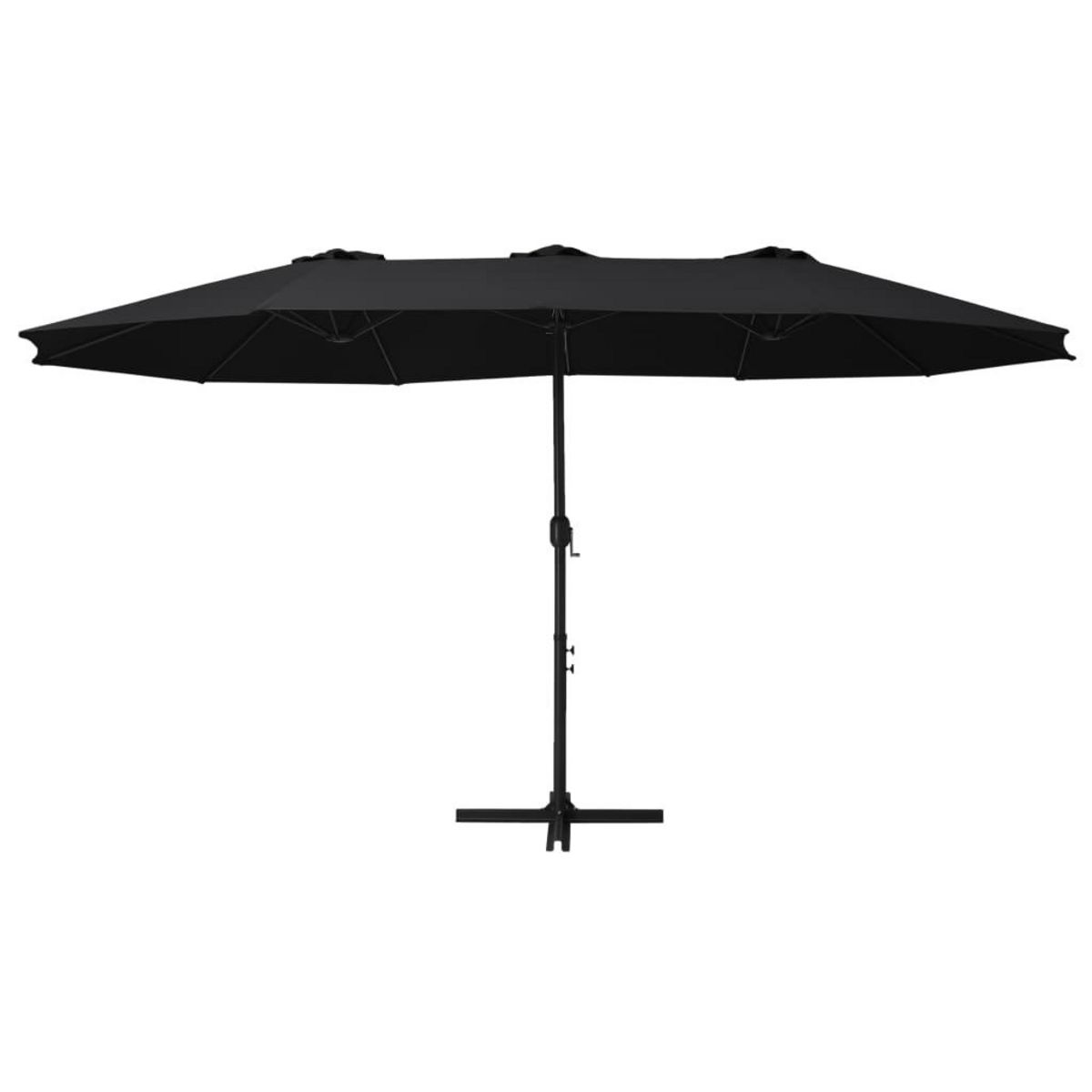 VIDAXL Parasol d'exterieur et poteau en aluminium 460x270 cm Noir