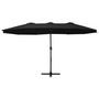 Voir la diapositive 2 : VIDAXL Parasol d'exterieur et poteau en aluminium 460x270 cm Noir
