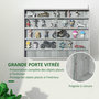 Voir la diapositive 5 : HOMCOM Vitrine murale étagère - 5 étagères réglables - 2 portes coulissantes verre - panneaux gris