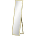 HOMCOM Miroir pleine longueur sur pied mural 154cm effet bois naturel
