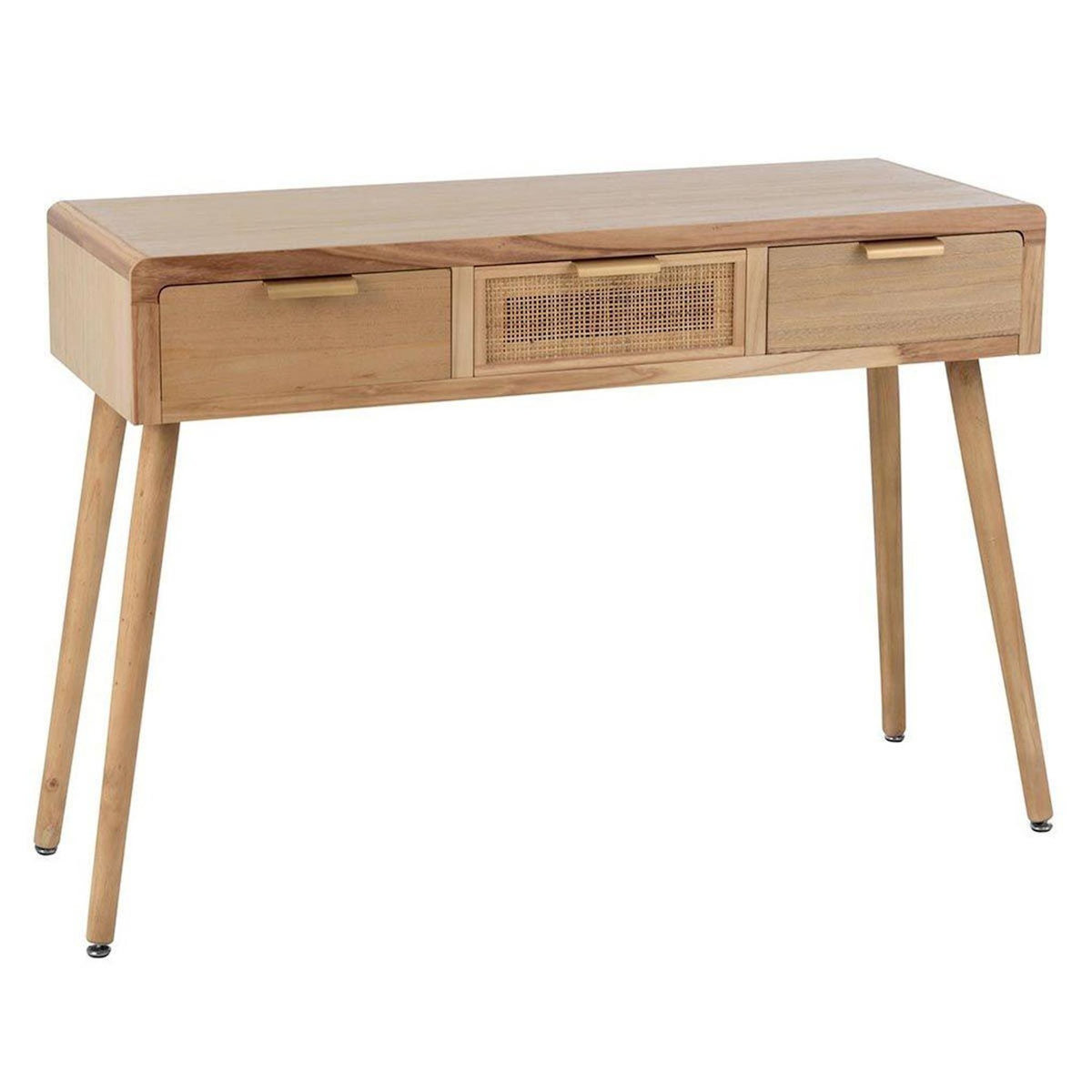 Paris Prix Console 3 Tiroirs en Bois  Nivelo  110cm Naturel