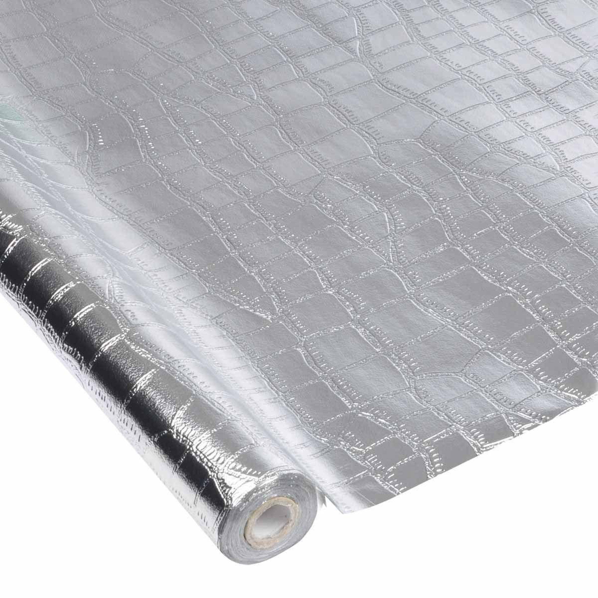 HOMEA Nappe Plastique  Effet Peau de Crocodile  1,20x5m Argent