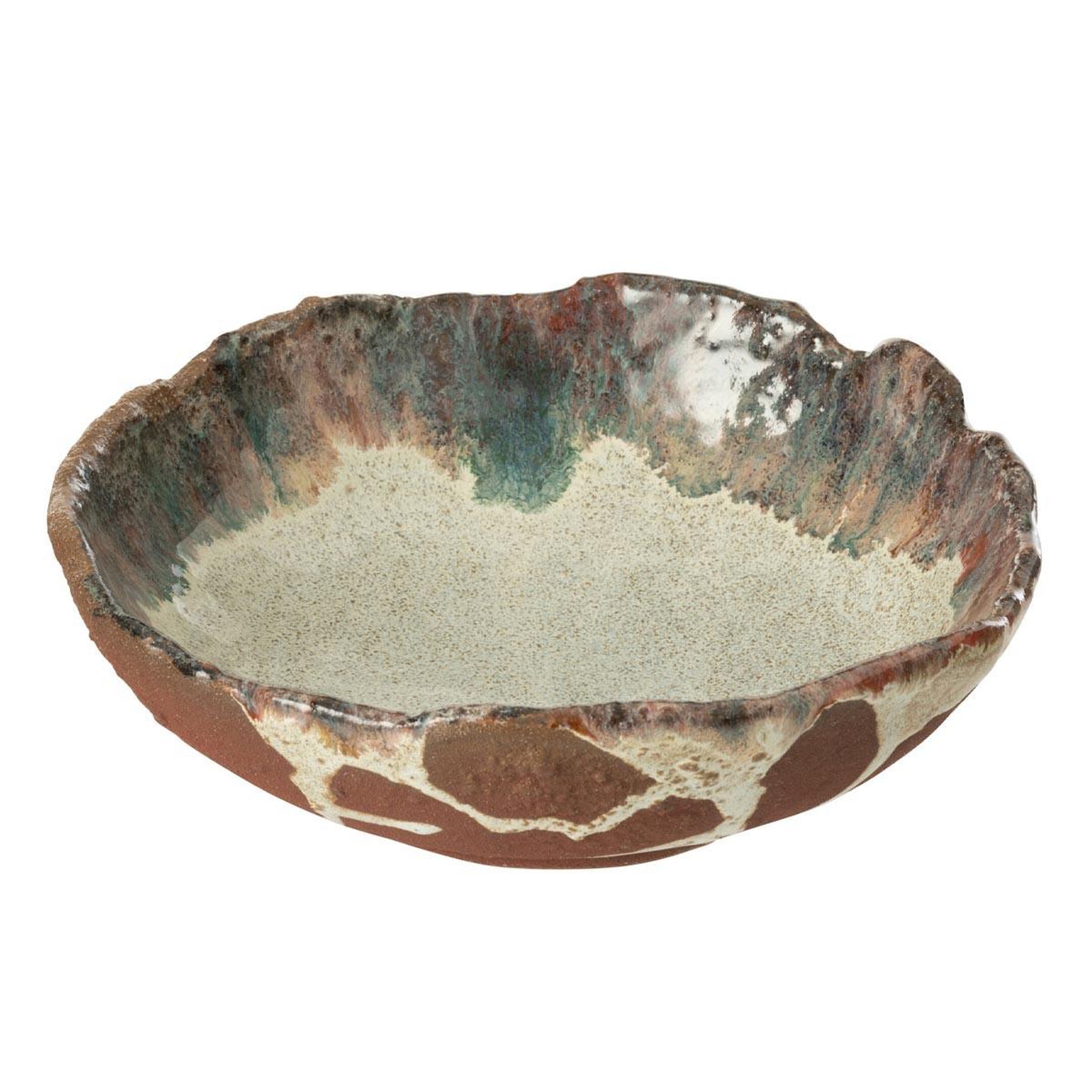 J-LINE Coupelle déco en céramique  naga  20cm rouille