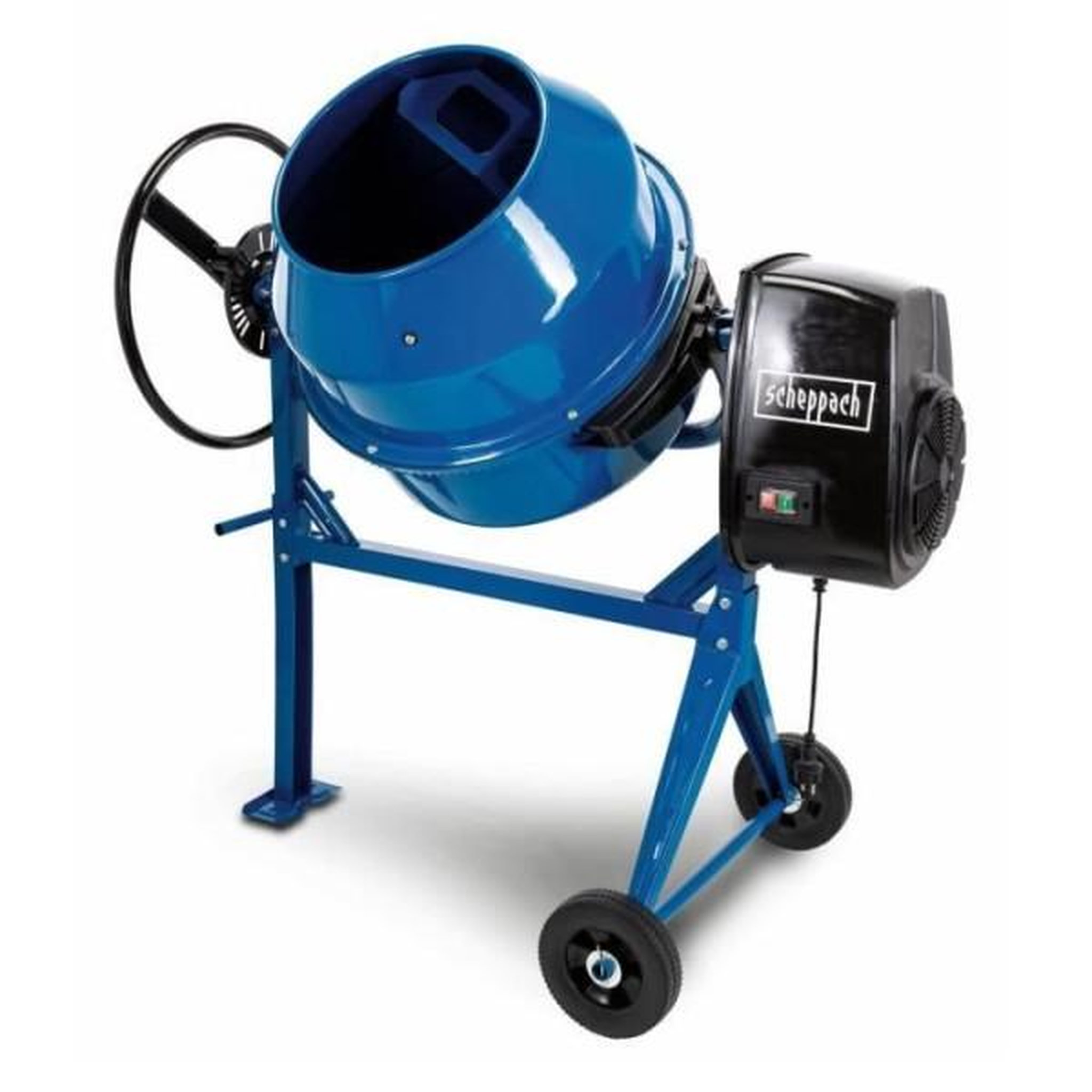 SCHEPPACH Bétonniere électrique 125L - SCHEPPACH - MIX125 - Tambour renforcé - Roues pour déplacement
