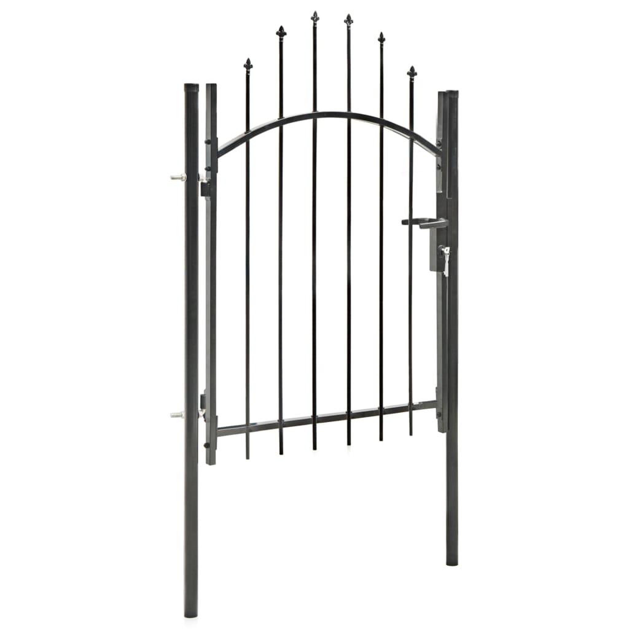 Voir la diapositive 2 : VIDAXL Portail de jardin Acier 1 x 1,75 m Noir