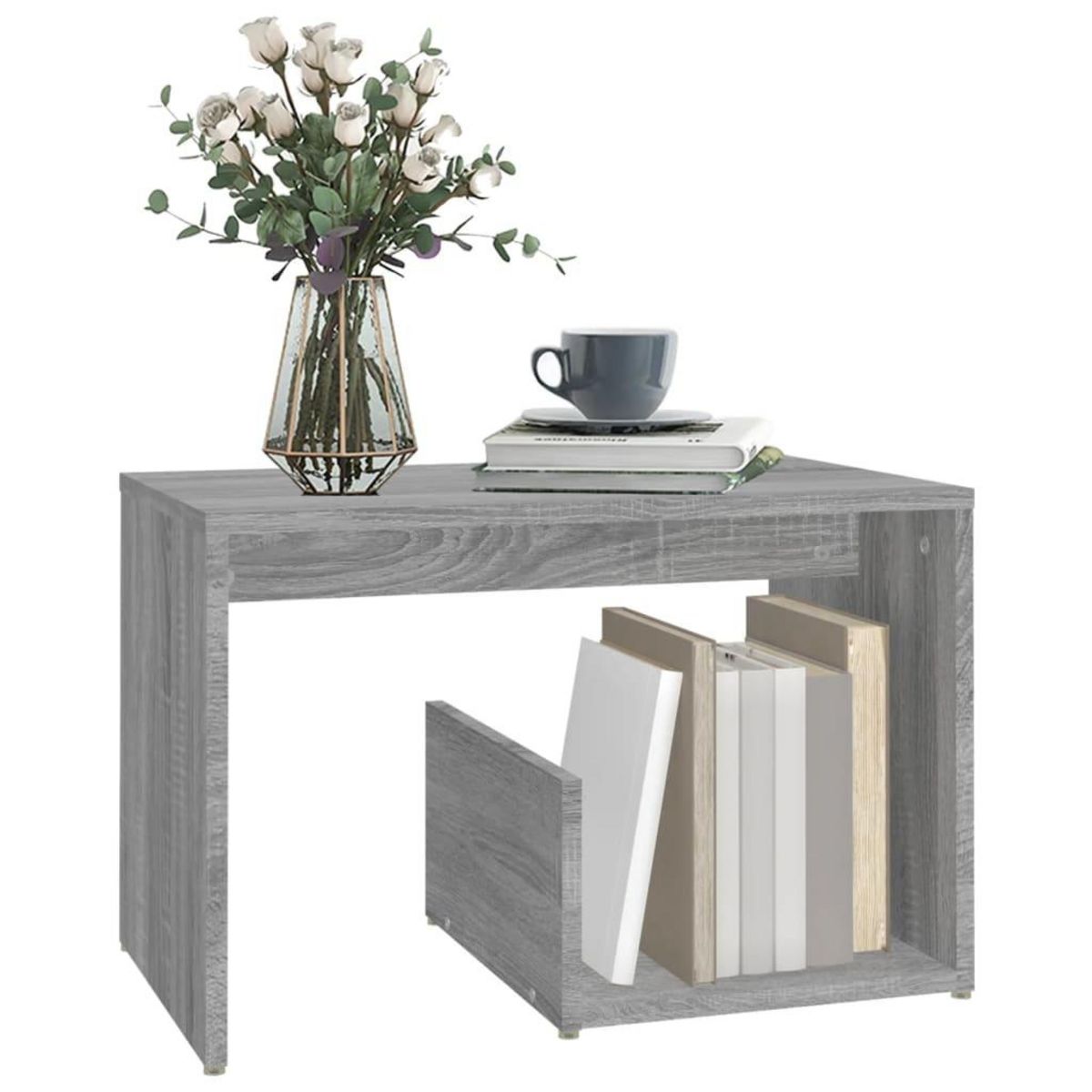 VIDAXL Table d'appoint Sonoma gris 59x36x38 cm Bois d'ingenierie