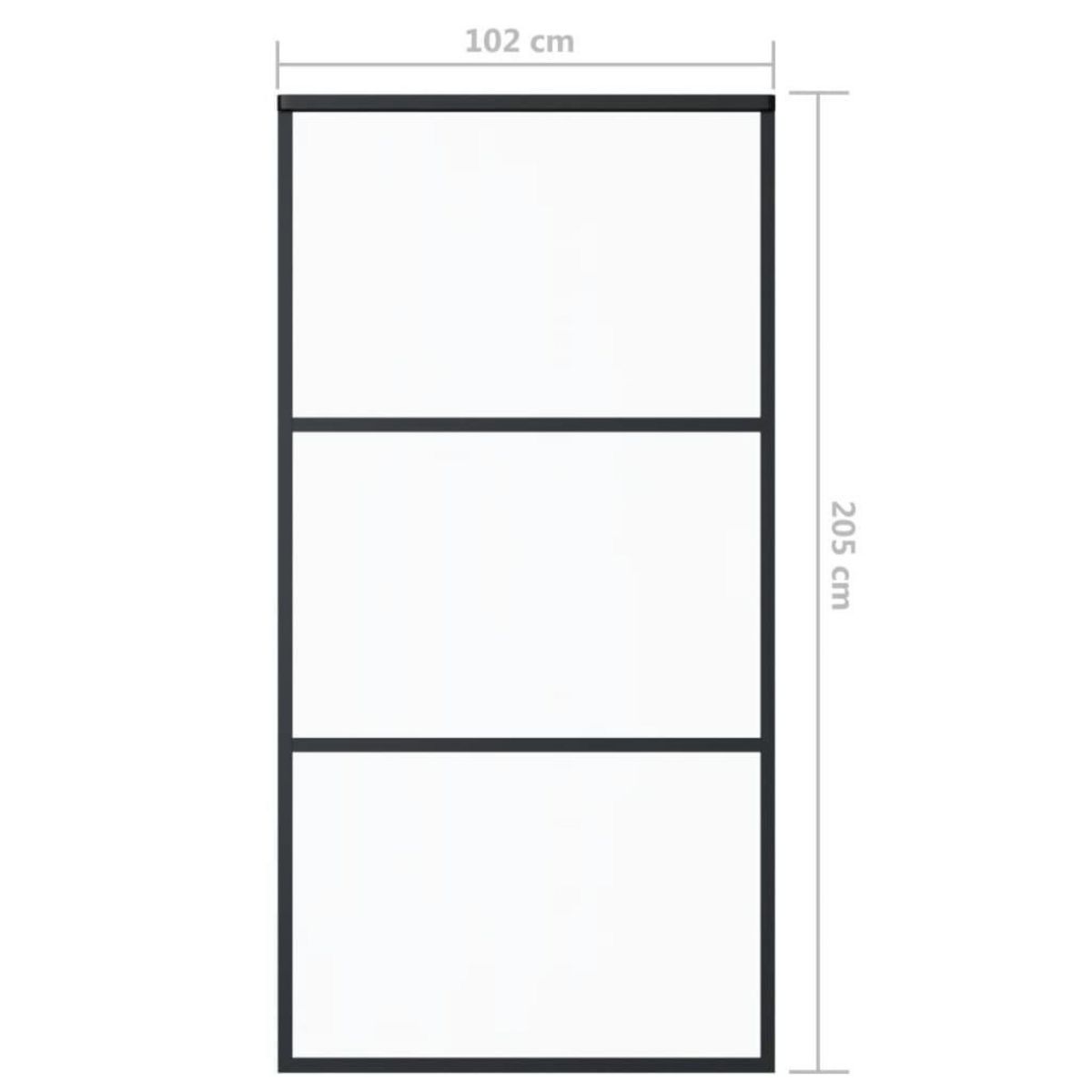 VIDAXL Porte coulissante Verre ESG et aluminium 102x205 cm Noir