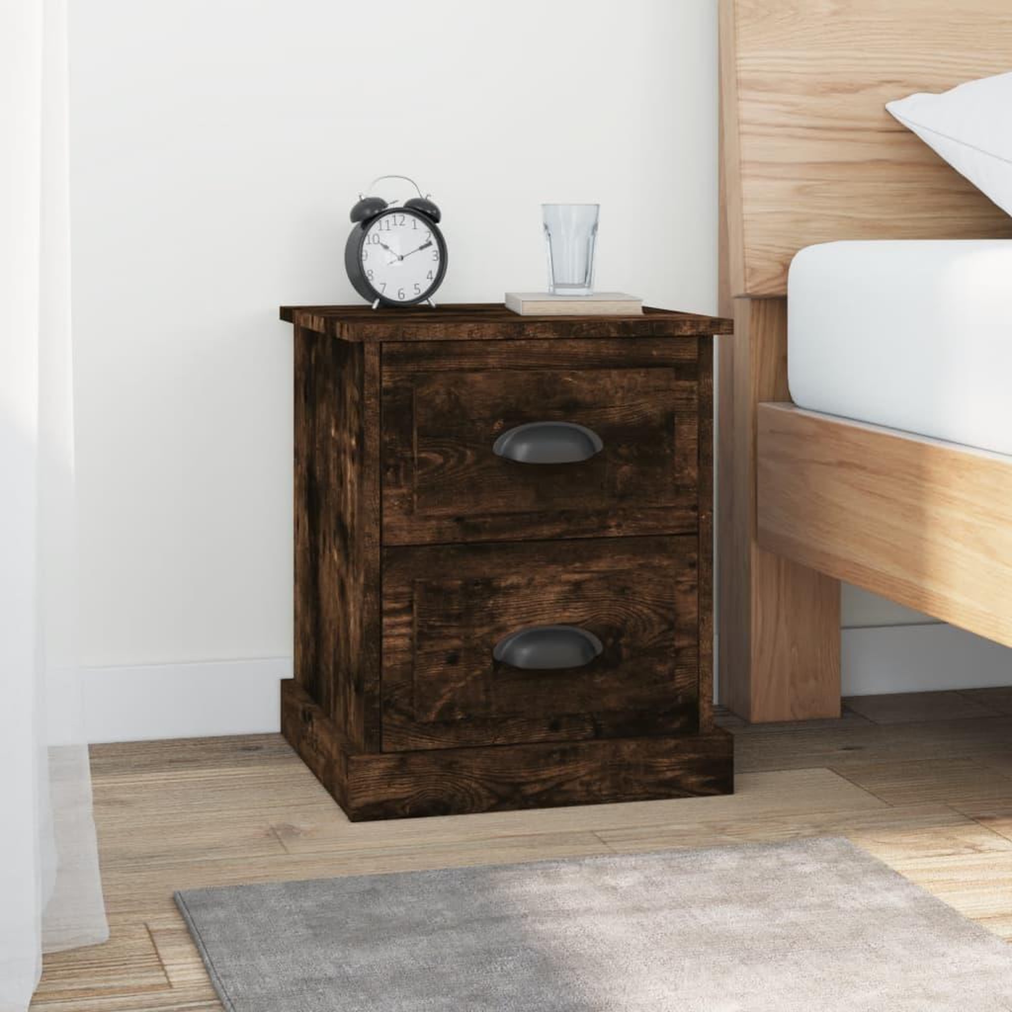 VIDAXL Tables de chevet 2 pcs chene fume 39x39x47,5 cm bois ingenierie