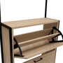 Voir la diapositive 6 : ID MARKET Vestiaire d'entrée LUIS meuble chaussures 3 portes design industriel