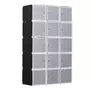 HOMCOM Garde robe armoire à vêtements L 111 x l 47 x H 183 cm modulable 15 cubes noir et blanc