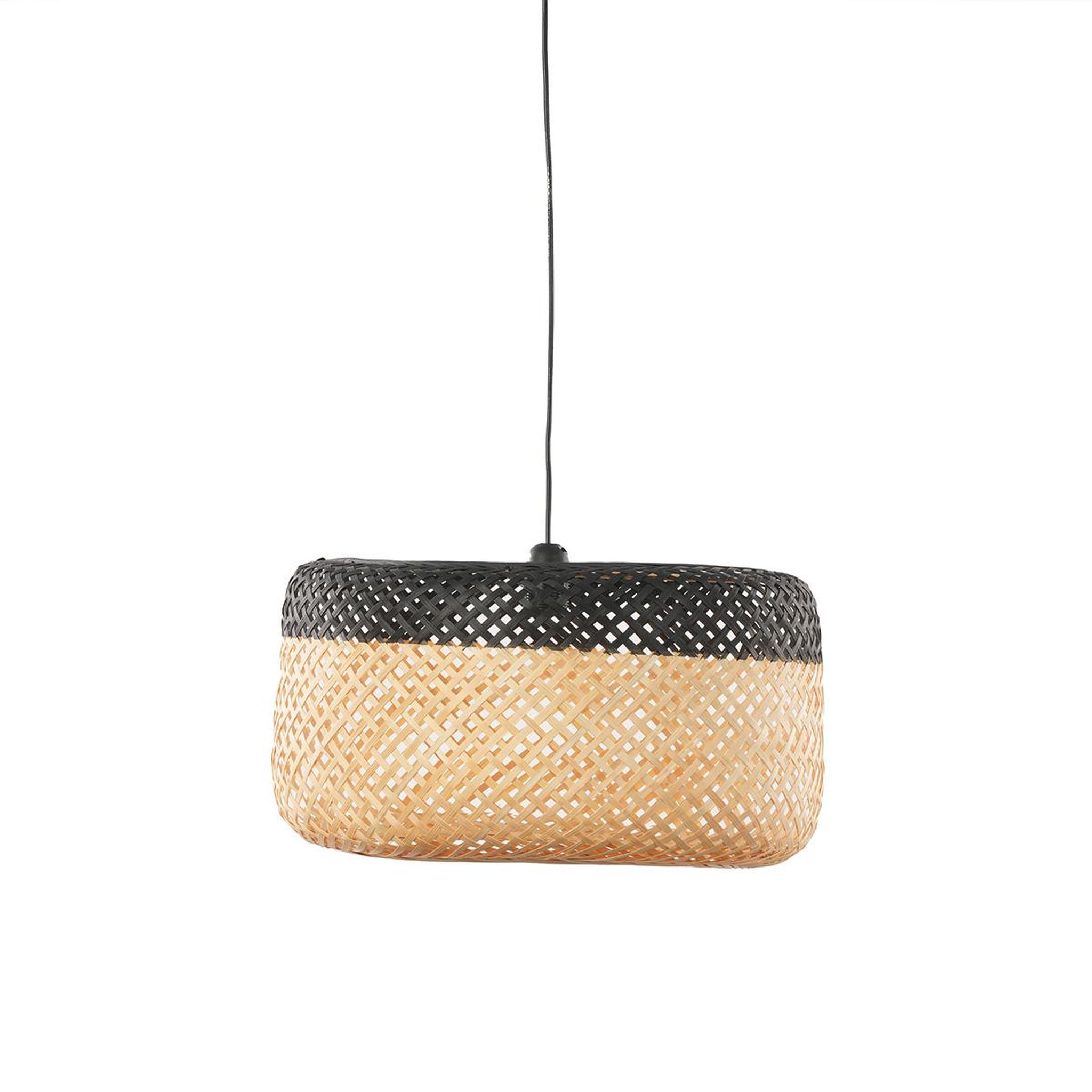 MAISON AUBERTIN Suspension ronde bambou bicolore - noir et bois