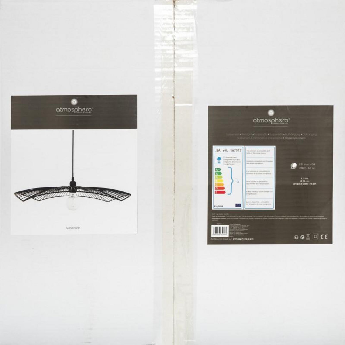 ATMOSPHERA Suspension filaire  Cuzco  noire, métal Diamètre 58 cm Atmosphera