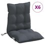 Voir la diapositive 2 : VIDAXL Coussins de chaise a dossier bas lot de 6 anthracite