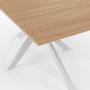 Voir la diapositive 5 : ID MARKET Table à manger rectangle ALIX 8 personnes pied araignée bois et blanc 160 cm