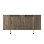 CONCEPT USINE Buffet design bois et or 160 cm - 4 portes LUXOR