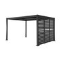 Voir la diapositive 1 : SWEEEK Pergola bioclimatique aluminium et acier 4x3m + 3 persiennes 100cm anthracite Palace