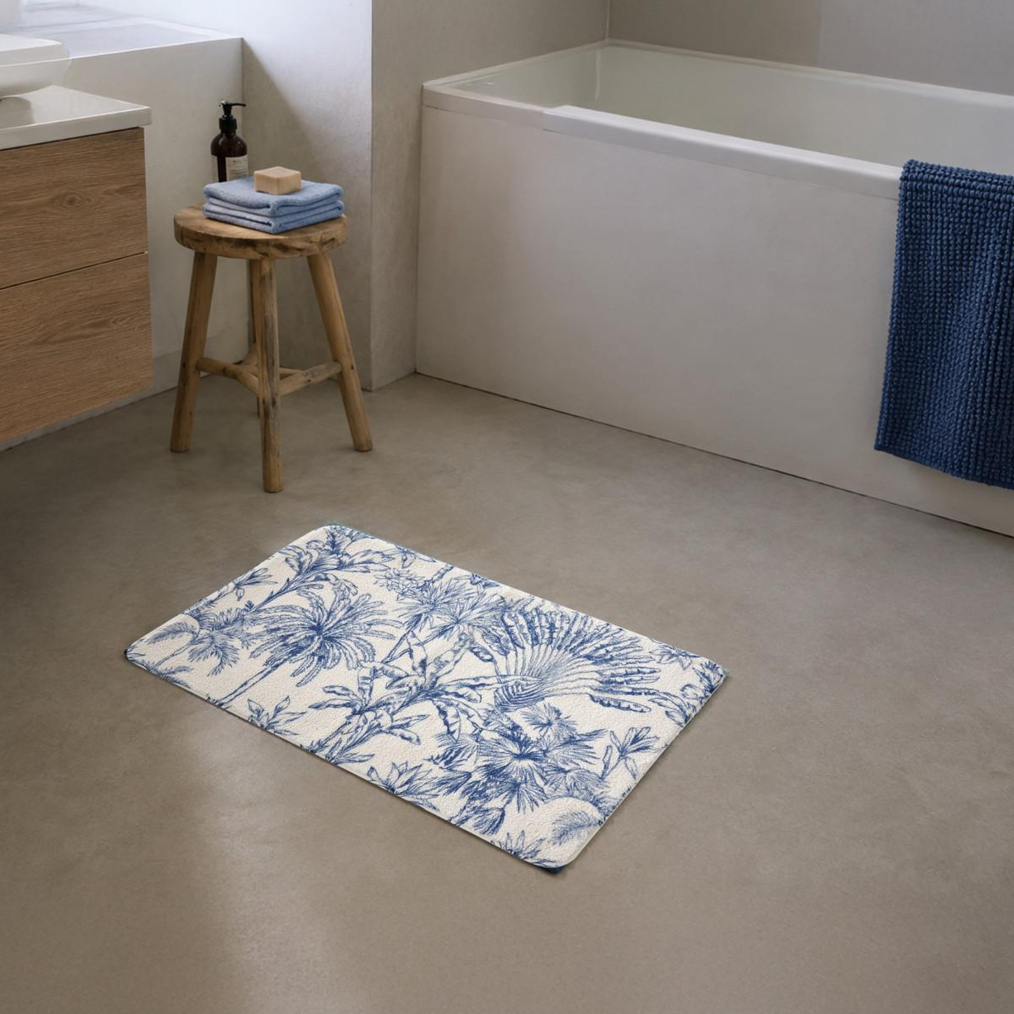 Voir la diapositive 2 : GUY LEVASSEUR Tapis de bain antidérapant imprimé jungle 50x80cm