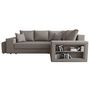 Voir la diapositive 6 : BEST MOBILIER Libbie - canapé d'angle droit 4 places convertible avec coffre, étagère et poufs en tissu