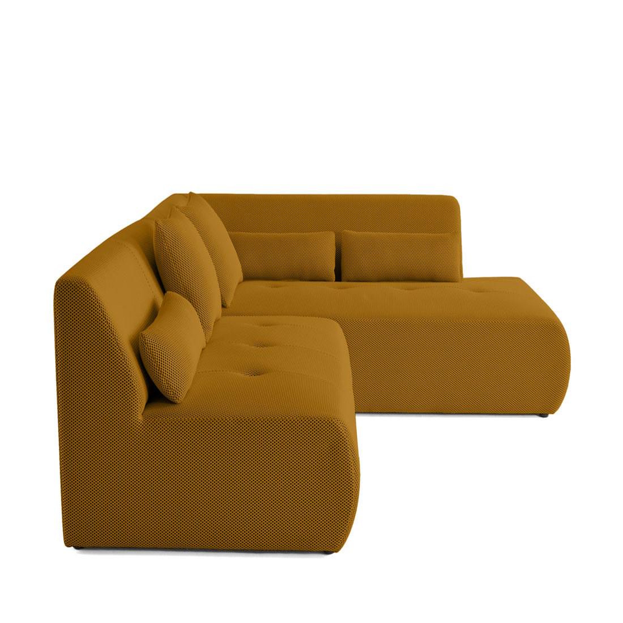 Voir la diapositive 3 : LISA DESIGN Onyx - canapé modulable d'angle droit 5 places - en tissu mailles 3d