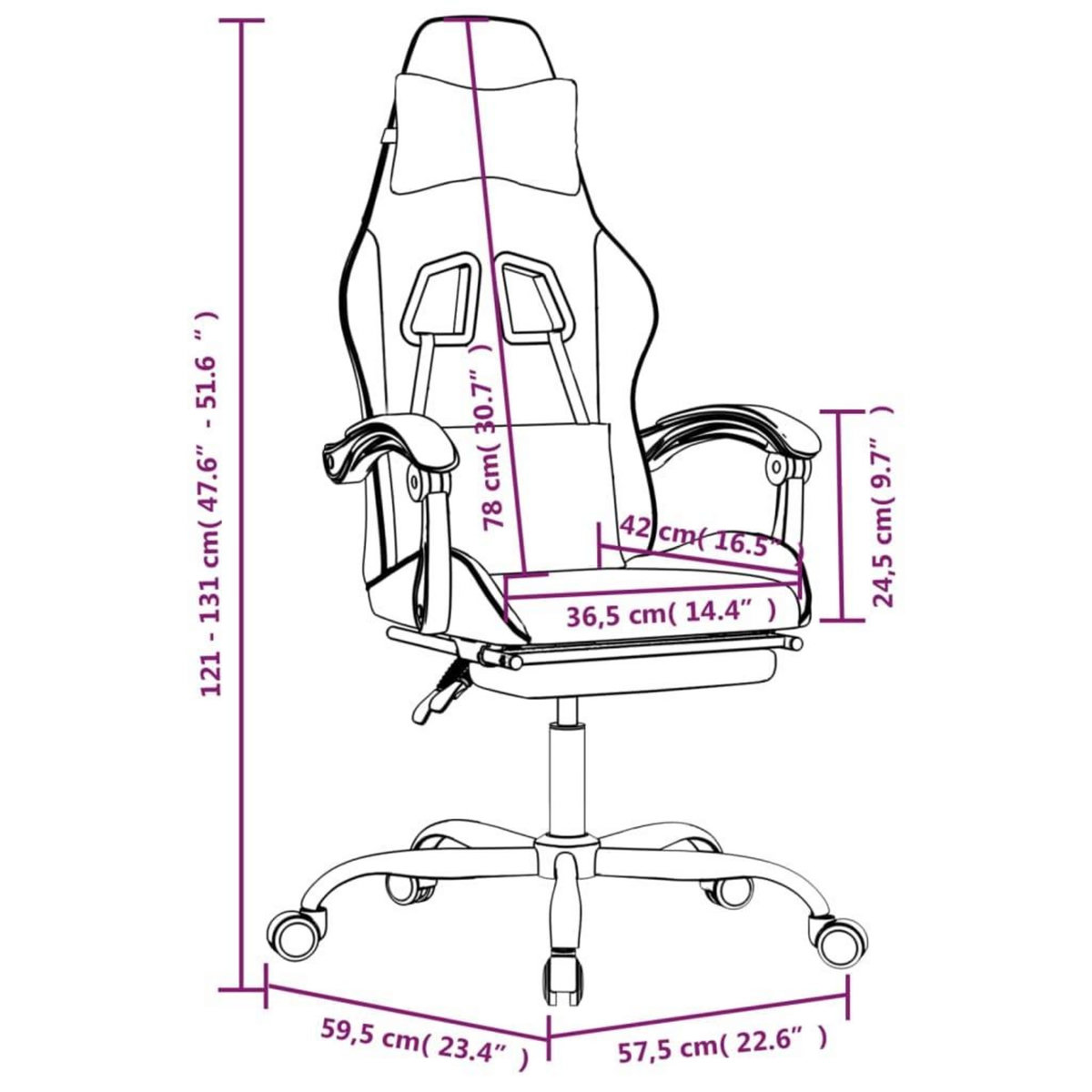 VIDAXL Chaise de jeu pivotante et repose-pied Noir et bleu Similicuir