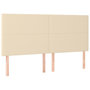 Voir la diapositive 2 : VIDAXL Tetes de lit 4 pcs Creme 100x5x78/88 cm Tissu