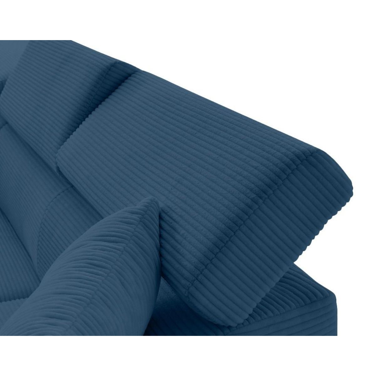 BEST MOBILIER Lisbona - canapé d'angle gauche 5 places convertible avec têtières en velours côtelé