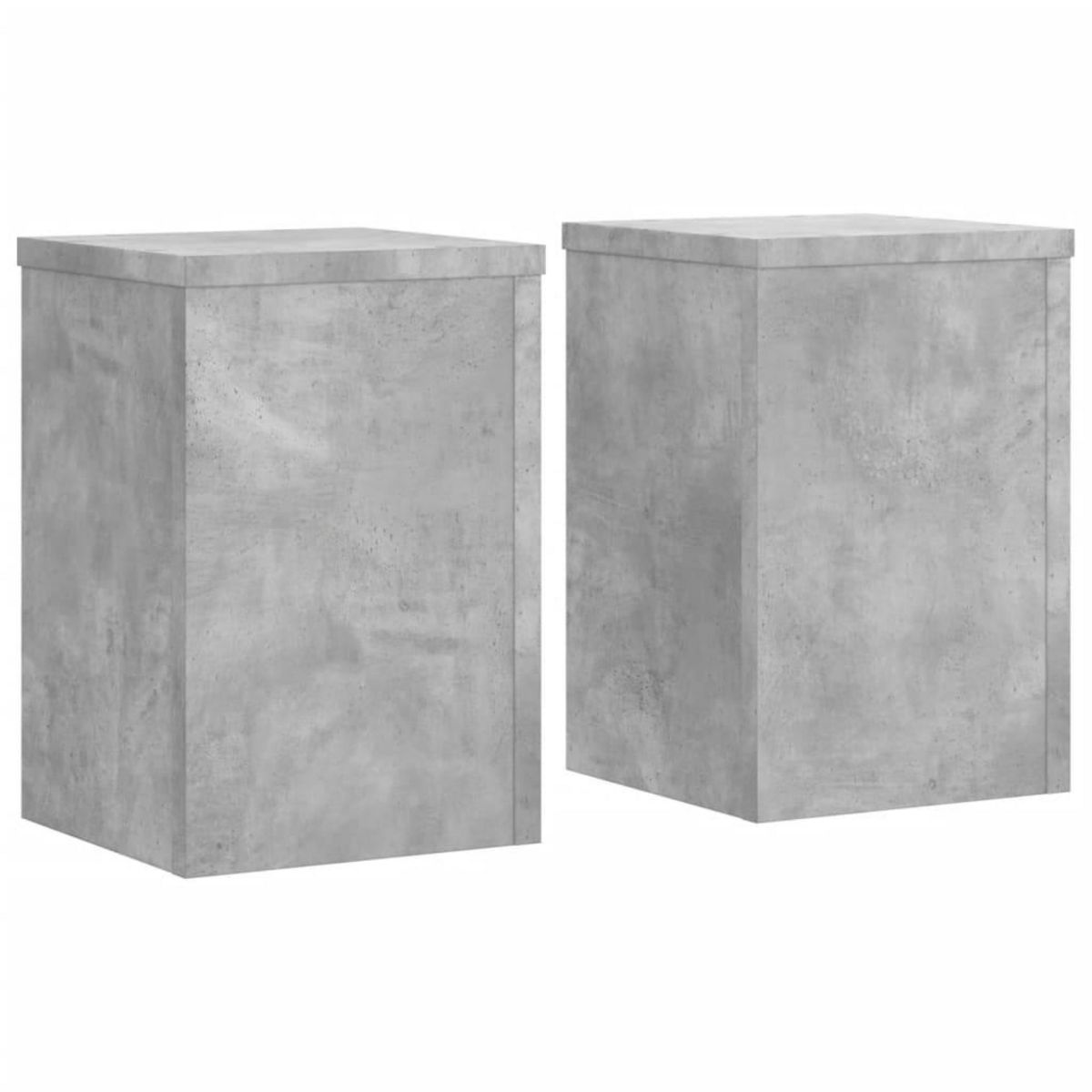 VIDAXL Supports pour plantes 2 pcs gris beton bois d'ingenierie