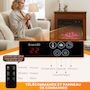 Voir la diapositive 4 : HOMCOM Cheminée électrique design effet bois 1000-2000W télécommande réglable