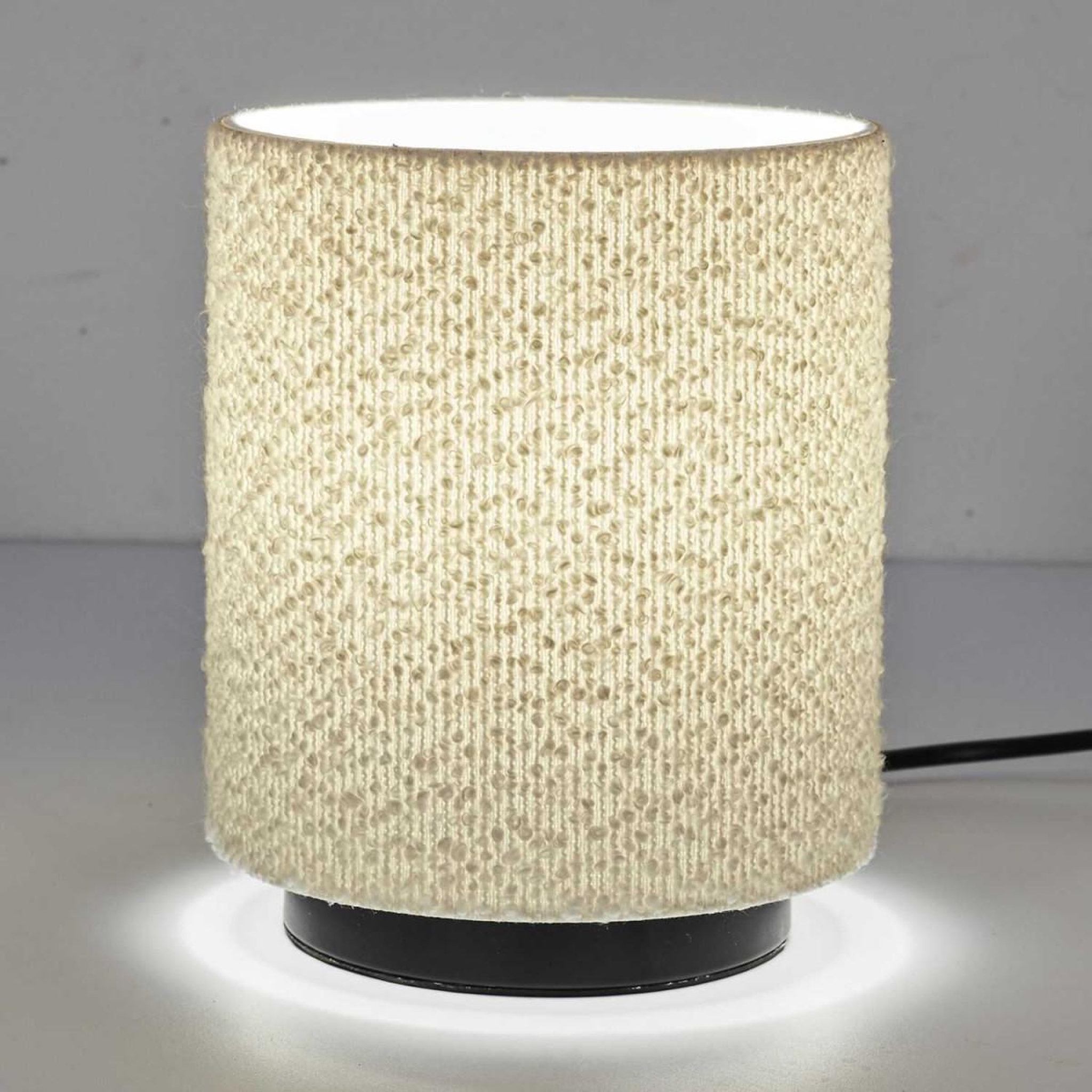 Voir la diapositive 3 : The Home Deco Factory Lampe à poser en tissu  bouclette  20cm naturel