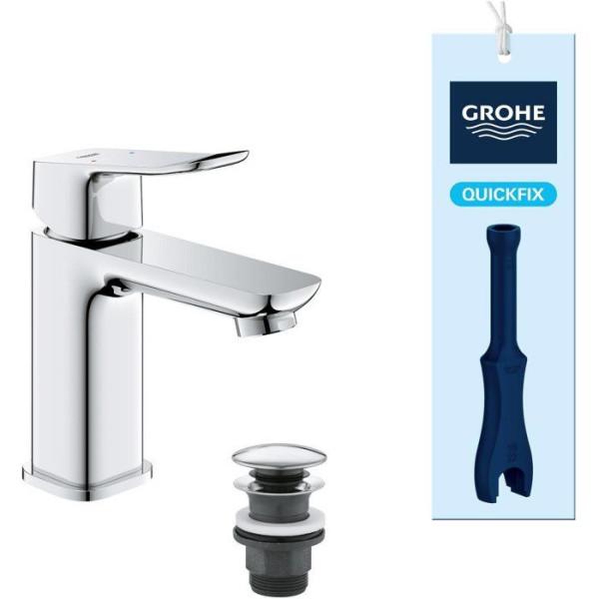 Grohe Mitigeur de lavabo - grohe dice - taille s - clic-clac - chrome