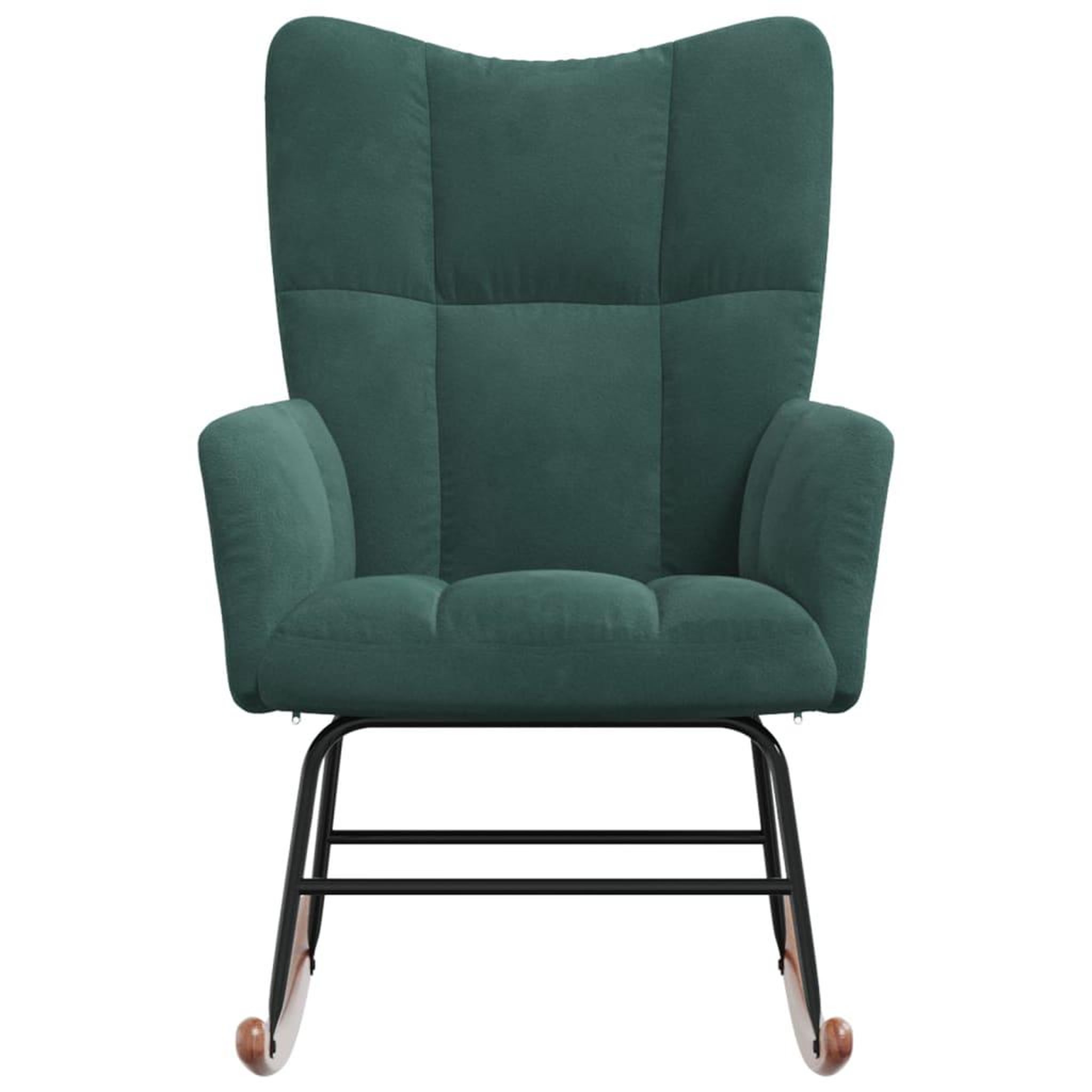 Voir la diapositive 3 : VIDAXL Chaise a bascule Vert fonce Velours