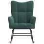 Voir la diapositive 3 : VIDAXL Chaise a bascule Vert fonce Velours