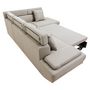 Voir la diapositive 2 : Canapé d'angle droit convertible 5 places tissu pieds bois clair MARIUS 