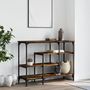 Voir la diapositive 3 : VIDAXL Table console avec etageres chene fume 100x35x75 cm