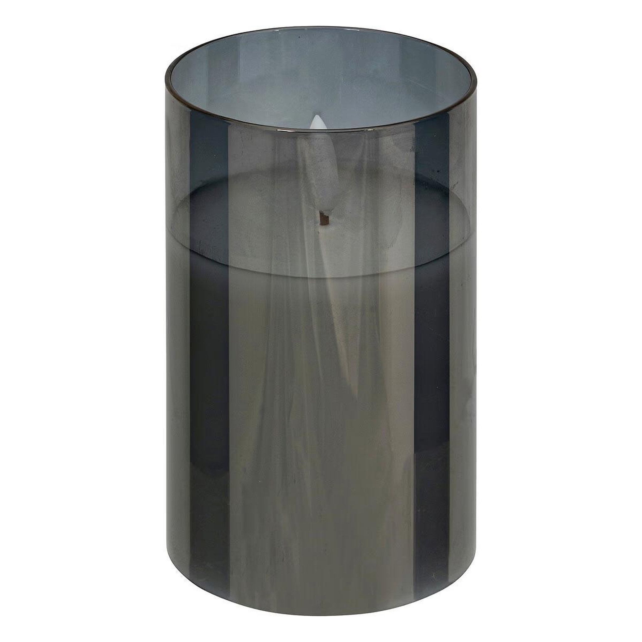 Voir la diapositive 3 : ATMOSPHERA Lot de 3 bougies led en verre  sena  15cm noir