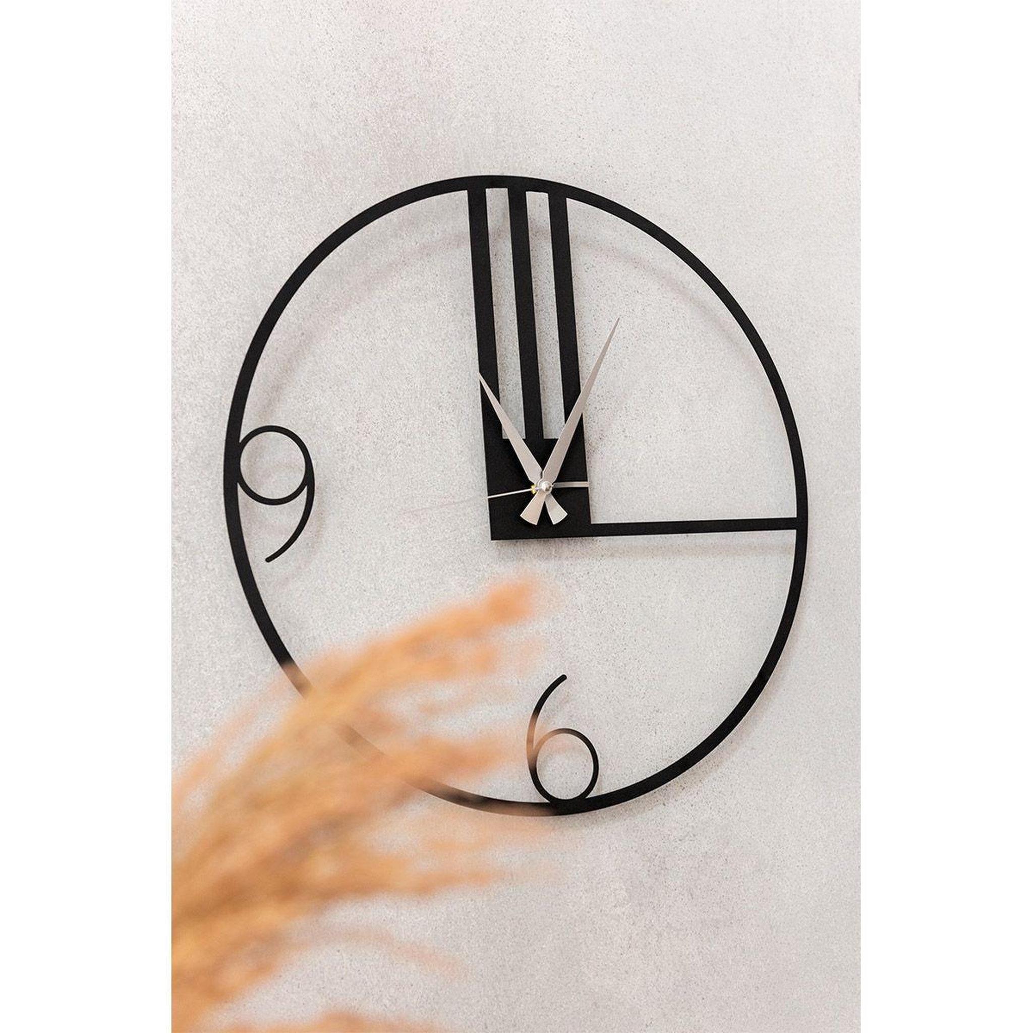 Voir la diapositive 3 : J-LINE Horloge Murale en Métal  Lignes  49cm Noir