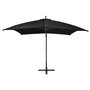 Voir la diapositive 2 : VIDAXL Parasol de jardin suspendu avec mat noir bois de sapin massif