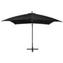 Voir la diapositive 2 : VIDAXL Parasol de jardin suspendu avec mat noir bois de sapin massif